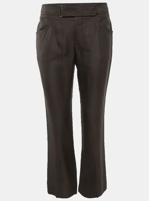 Gucci Silk Striped Belted Trousers M