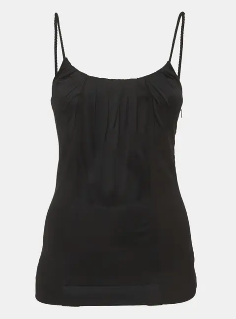 Gucci Black Jersey Cord Tie Up Cami Top S