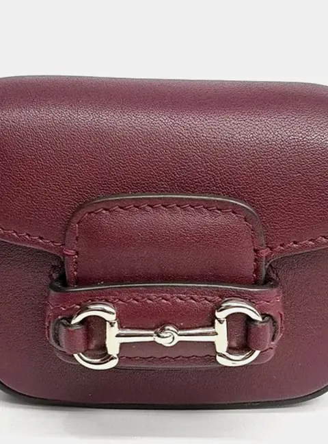 Gucci 1955 Horsebit Burgundy Leather Keyring and Bag Charm