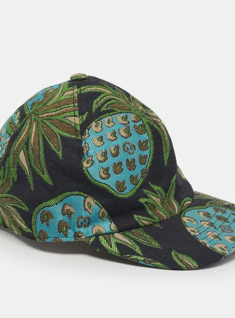 Gucci Multicolor Pineapple Jacquard Canvas Baseball Cap M