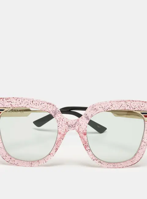 Gucci Pink Glitter/Green GG0281S Oversized Sunglasses