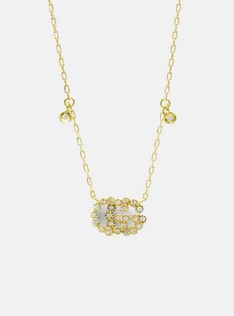 Gucci GG 18K Yellow Gold  Diamond Pendant Necklace