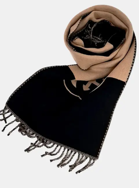 Gucci Wool Beige/Black Scarf