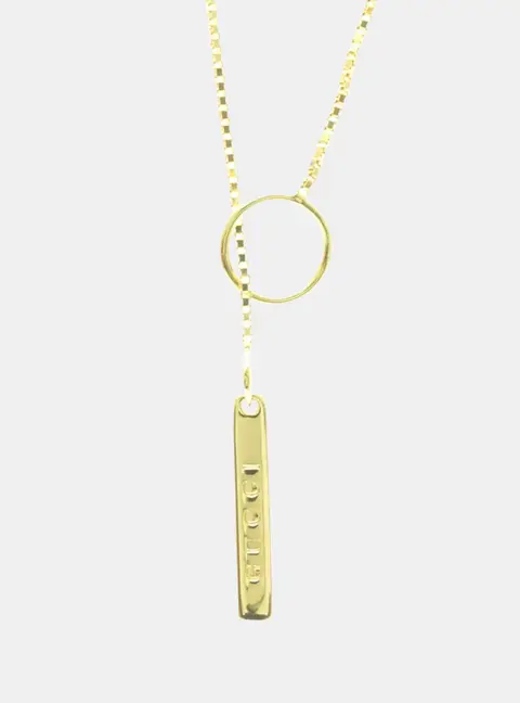Gucci Lariat Necklace Yellow Gold 18K No Stone Pendant Necklace Gold