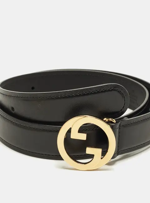 Gucci Blondie 75CM Belt Black Leather