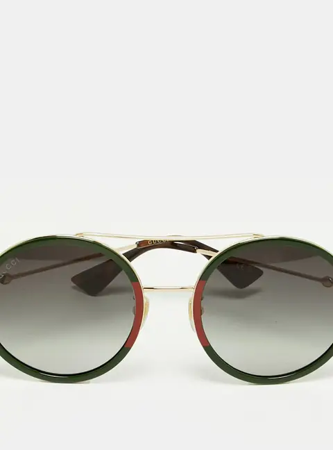 Gucci Green Gradient GG0061S Round Sunglasses