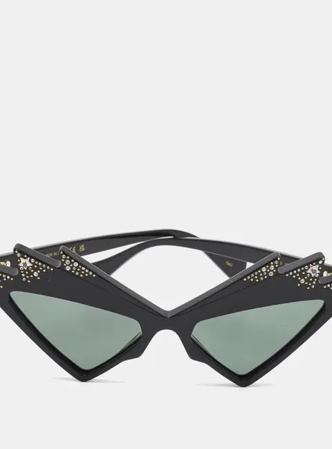 Gucci Black GG1371S Crystal Frame Cat Eye Sunglasses