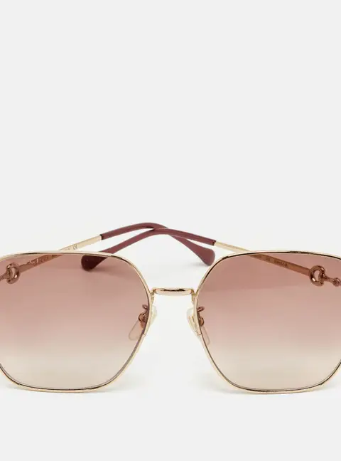 Gucci Burgundy Gradient GG882SA Horsebit Square Sunglasses