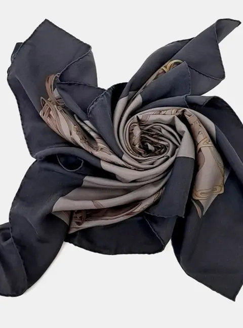 Gucci Brown/Grey Silk Scarf