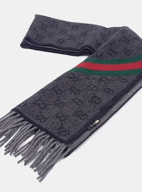 Gucci Grey Wool Scarf