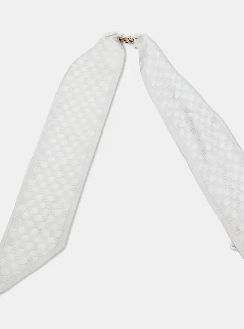 Gucci Grey Heart Detail GG Print Silk Bandeau Scarf
