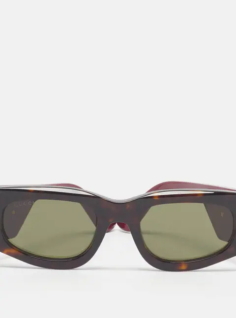 Gucci Tortoise Brown/Green GG1664S Frame Oval Sunglasses
