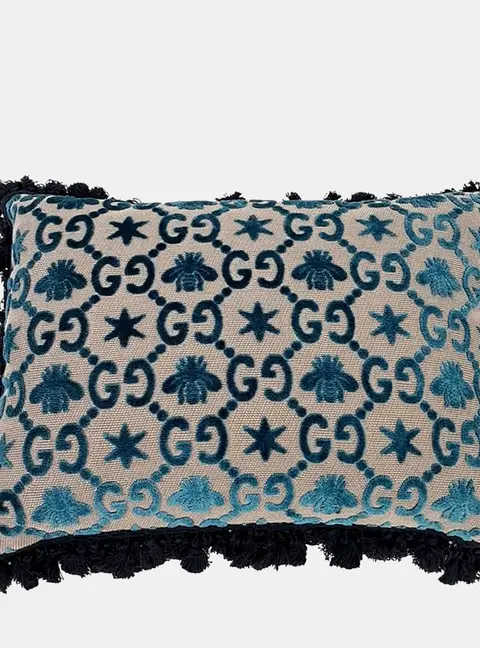 Gucci Jacquard Blue/Black Cushion