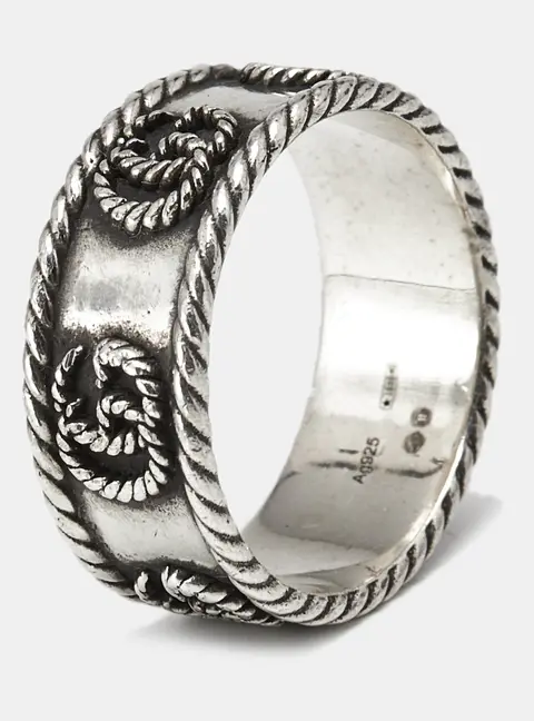 Gucci GG Marmont Sterling Silver Ring Size 61
