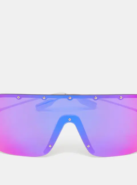 Gucci Purple Iridescent GG1245S Studded Shield Sunglasses