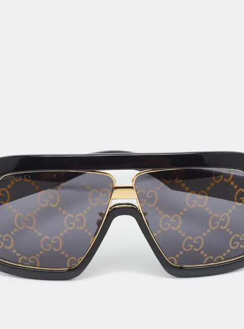 Gucci Black/Gold Tone GG0900S Icon Square Sunglasses
