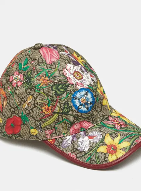 Gucci Multicolor Monogram Floral Print Canvas Claudia Baseball Cap Size 57