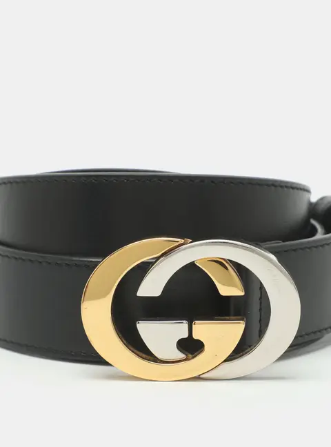 Gucci Interlocking G 90 CM Buckle Belt Black