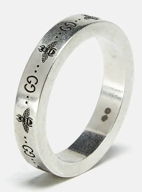 Gucci Bee Sterling Silver Ring Size 57