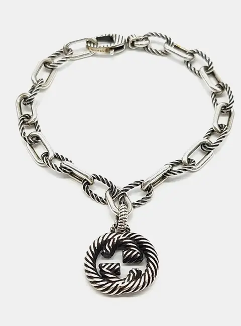 Gucci Silver Interlocking G Bracelet