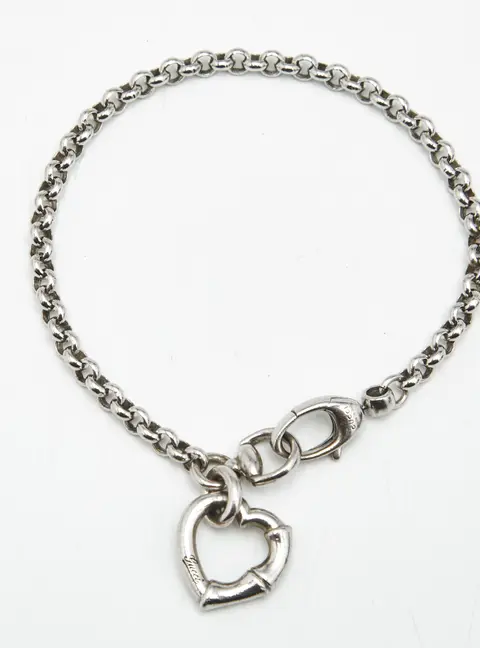 Gucci Bamboo Heart Sterling Silver Bracelet