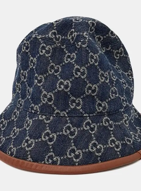 Gucci Multicolor Denim Bucket Hat Size L