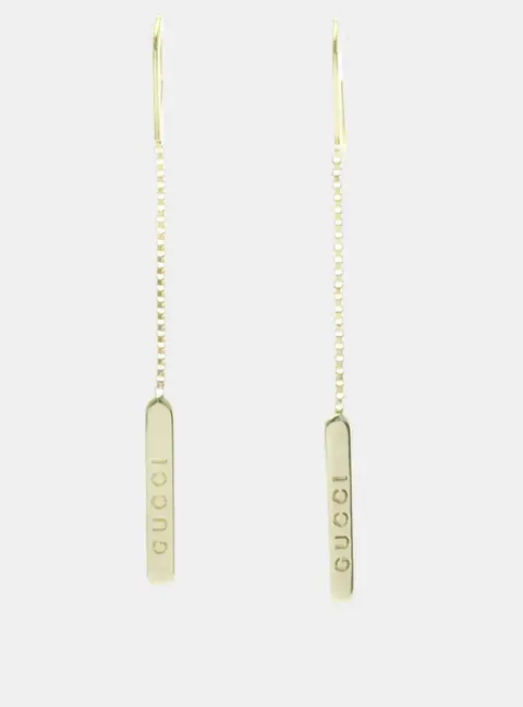 Gucci Lariat Earrings 18K Yellow Gold Drop Earrings