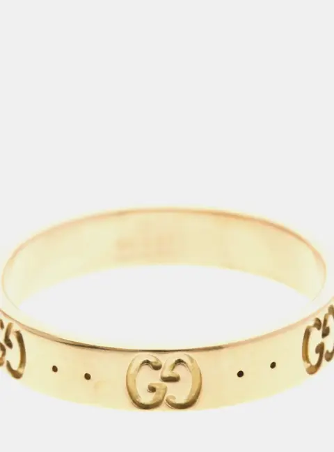 Gucci Icon 18K Pink Gold Fashion Band Ring EU 57