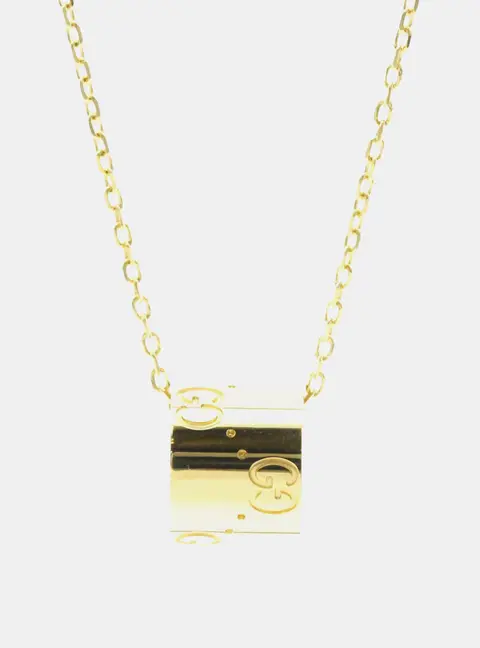 Gucci Icon Necklace Yellow Gold 18K No Stone Fashion Pendant Necklace Gold