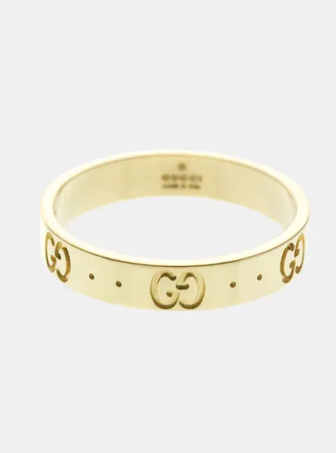 Gucci Icon 18K Yellow Gold Fashion Band Ring EU 59