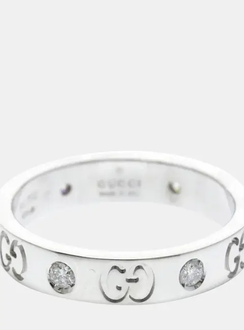 Gucci Icon 18k White Gold Unisex Category Ring EU 53