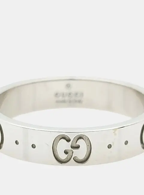 Gucci 18k White Gold Icon Ring