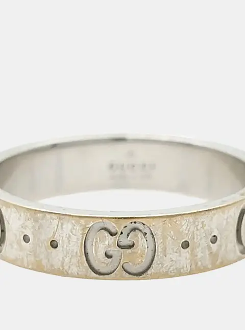 Gucci 18k White Gold Icon Ring