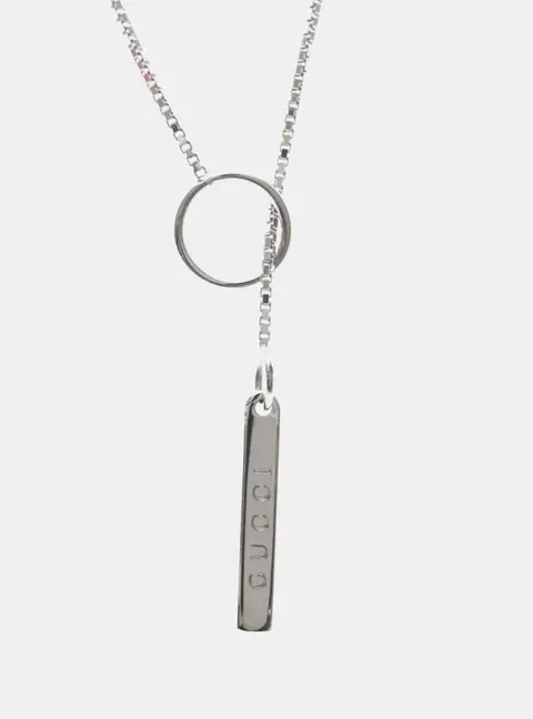 Gucci Lariat 18k White Gold Unisex Pendant Necklace