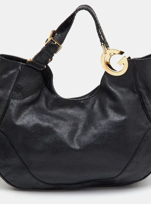 Gucci Black Guccissima Leather Charlotte Tote
