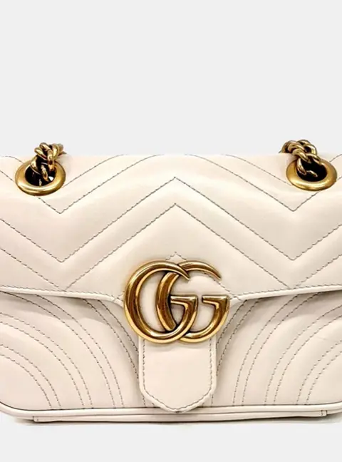 Gucci Cream Leather Matlas&eacute; Mini Shoulder Bag (446744)