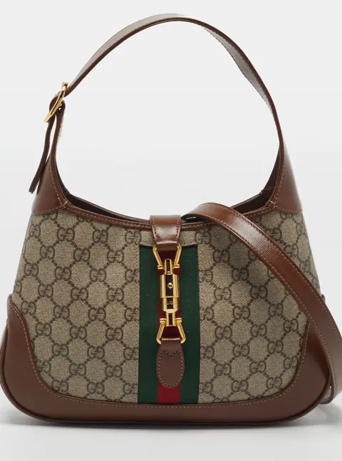 Gucci Jackie 1961 Small Brown/Beige GG Supreme Canvas and Leather Hobo