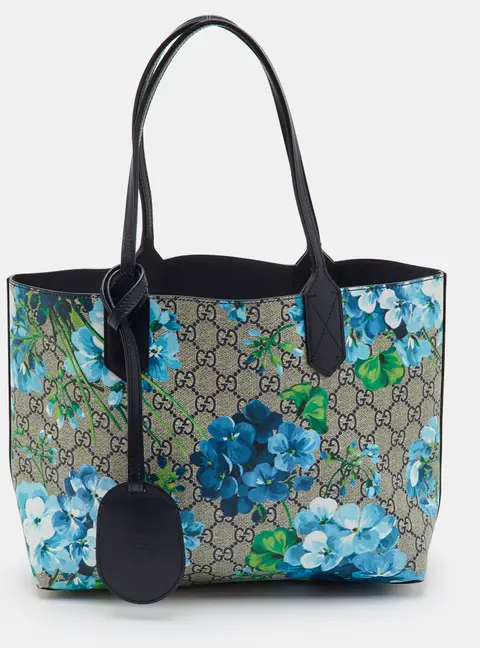 Gucci Reversible Blooms Multicolor GG Supreme Canvas and Leather Tote