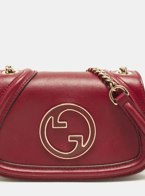 Gucci Blondie Chain Burgundy Leather Shoulder Bag