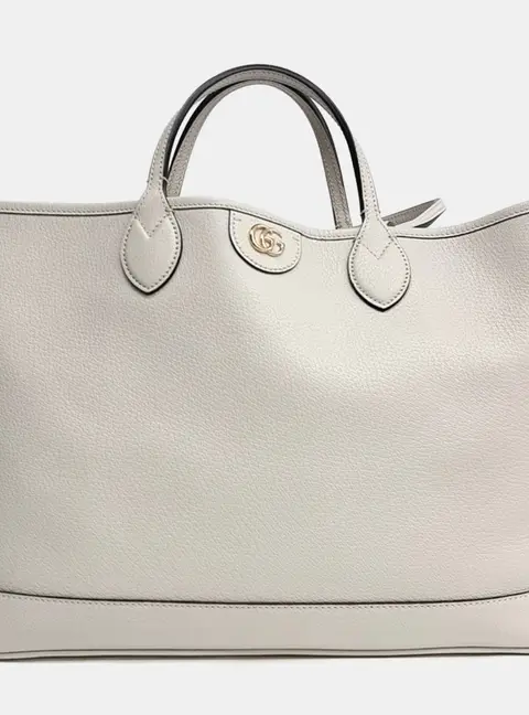 Gucci Ophidia Cream Leather Medium Tote Bag (739730)