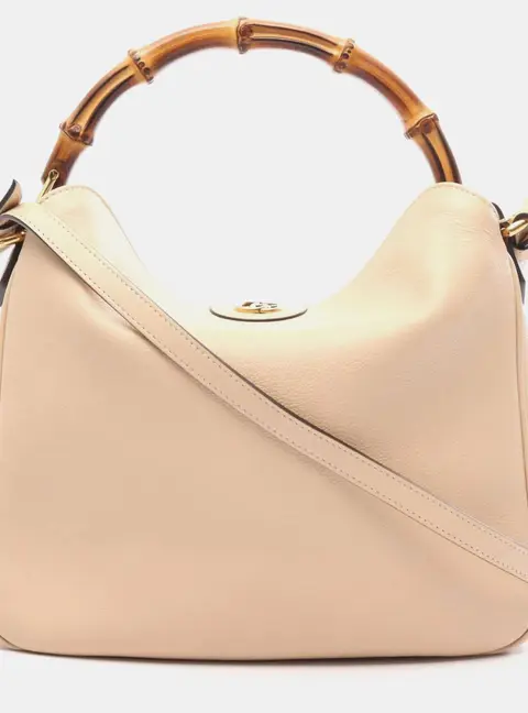 Gucci Diana Medium Beige Leather Shoulder Bag