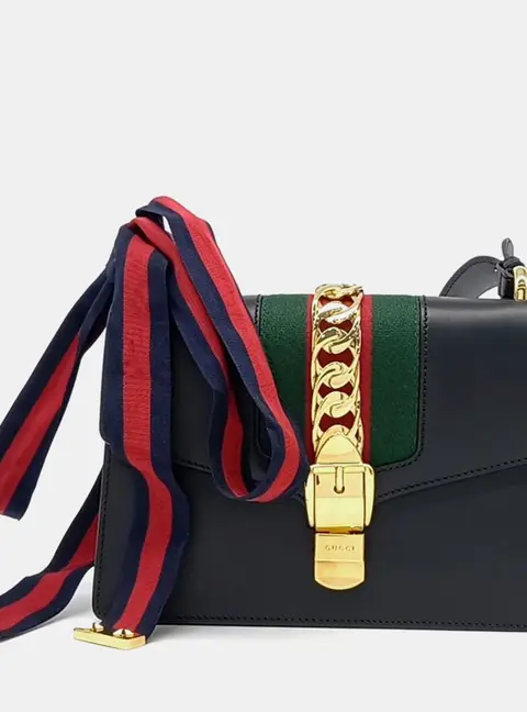 Gucci Black Leather Sylvie Bag