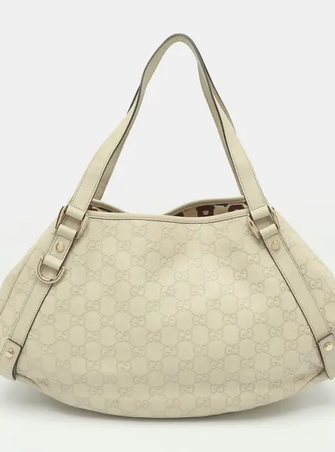 Gucci Abbey Light Medium Beige Guccissima Leather Hobo