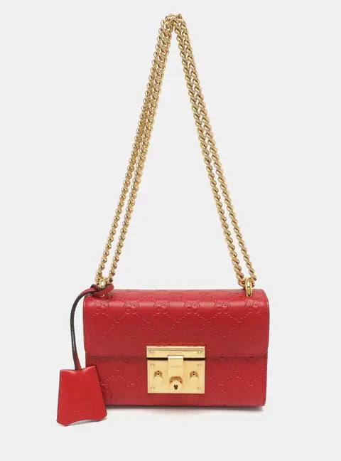 Gucci Padlock Small Red Guccissima Leather Shoulder Bag