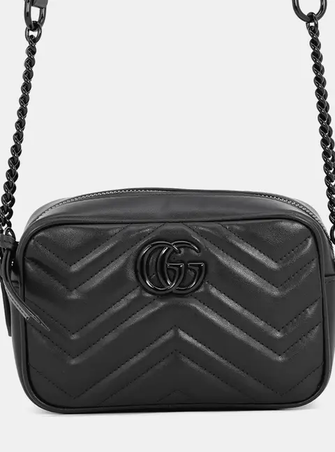 Gucci Gg Marmont Black Leather Size Mini