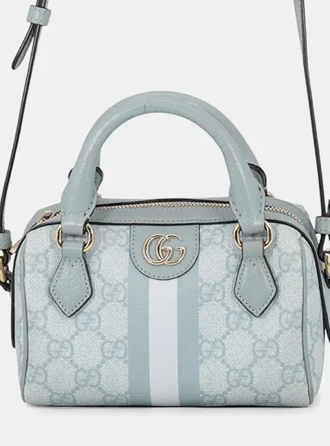 Gucci Ophidia Super Mini 2-Way Bag Light Blue Gg Supreme Leather