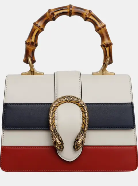 Gucci Dionysus Mini Tricolor Leather Bamboo Top Handle Bag