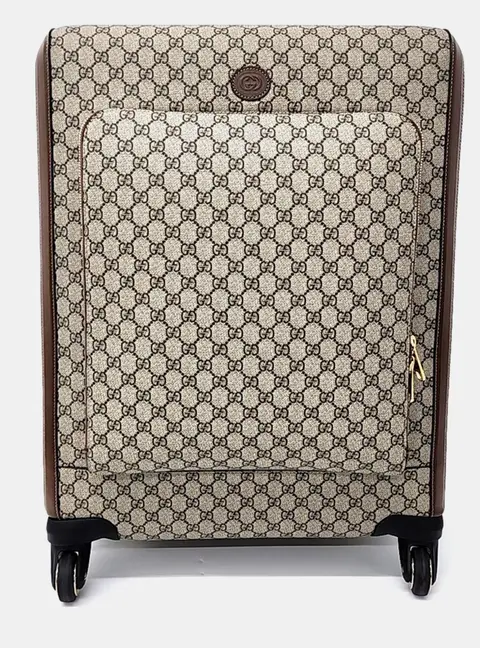 Gucci GG Supreme Medium Beige Monogram Canvas Suitcase Bag