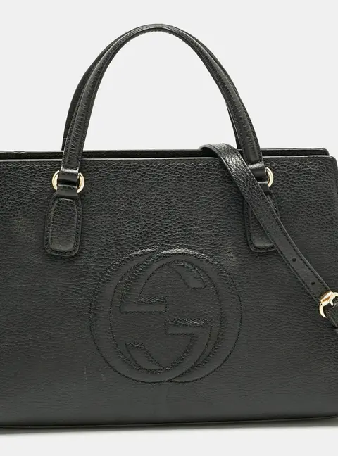 Gucci Soho Black Leather Totes Bag