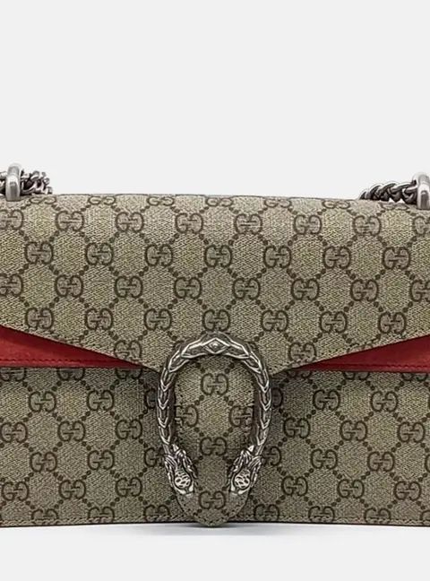 Gucci Beige Coated canvas Dionysus Chain Shoulder Bag
